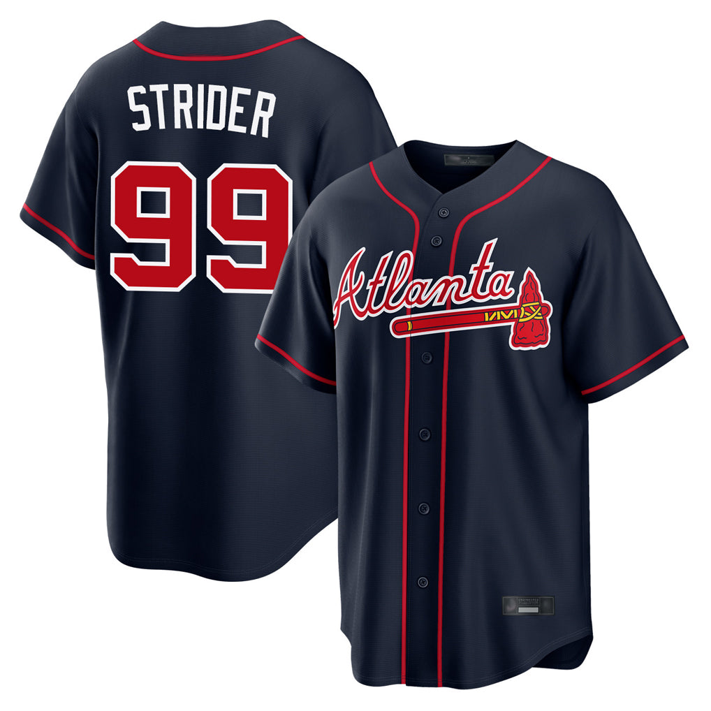 Atlanta Braves #99 Spencer Strider Player Navy Jereymy Home Game Stitched Jerseys