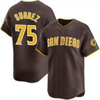 San Diego Padres #75 Robert Suarez Brown Jereymy 2024 Away Limited Stitched Jersey