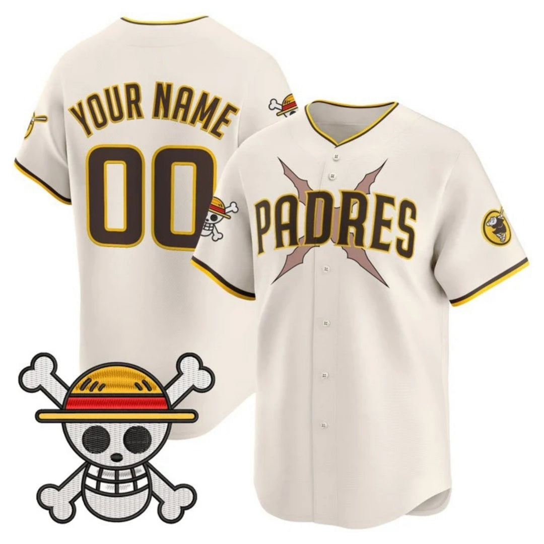 Custom San Diego Padres x One Piece Cream Jereymy Vapor Premier Limited Jersey - Stitched