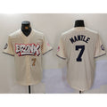 New York Yankees #7 Mickey Mantle Cream Jereymy Limited Stitched Jerseys