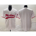 Philadelphia Phillies Blank White Jereymy Pinstripe Cool Base Stitched Jersey