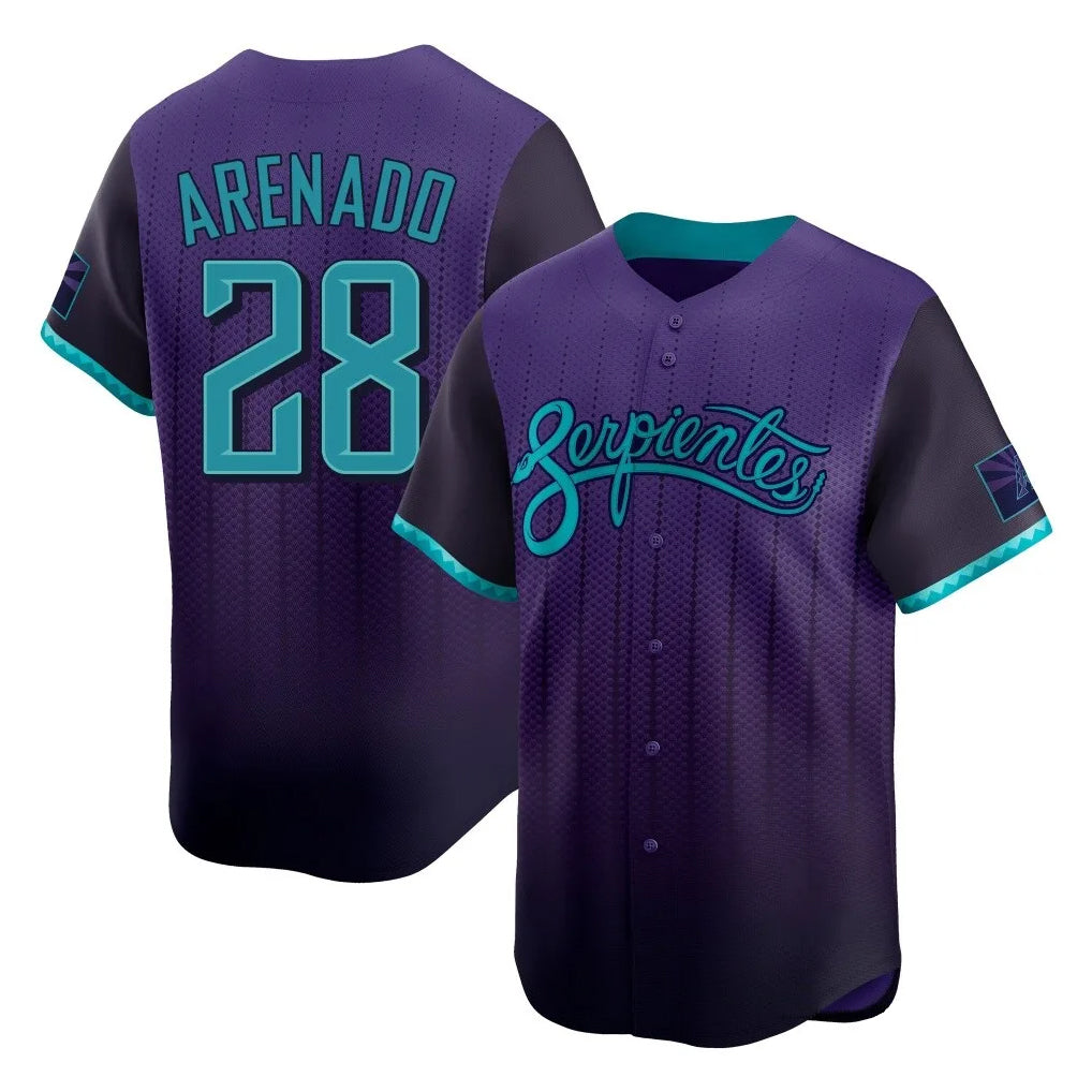 Arizona Diamondbacks #28 Nolan Arenado Player Purple Jereymy City Connect Limited Home Game Stitched Jerseys