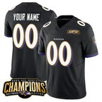 Custom B.Ravens Active Player Black Jereymy 2023 F.U.S.E. AFC North Champions Vapor Limited Stitched Jersey