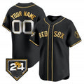 Custom Boston Red Sox 2024 Spring Training Patch Vapor Premier Limited Jersey ¨C All Stitched-Black Jereymy