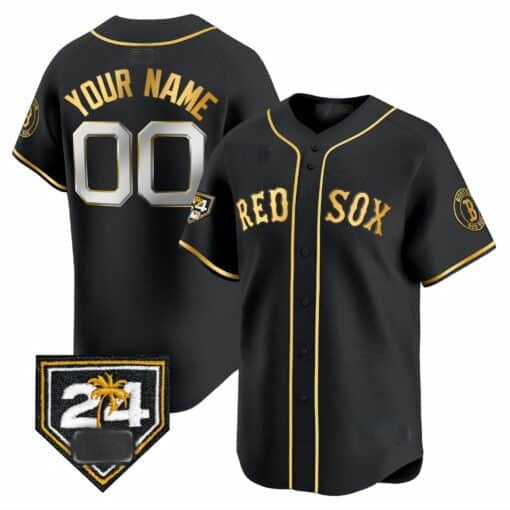 Custom Boston Red Sox 2024 Spring Training Patch Vapor Premier Limited Jersey ¨C All Stitched-Black Jereymy