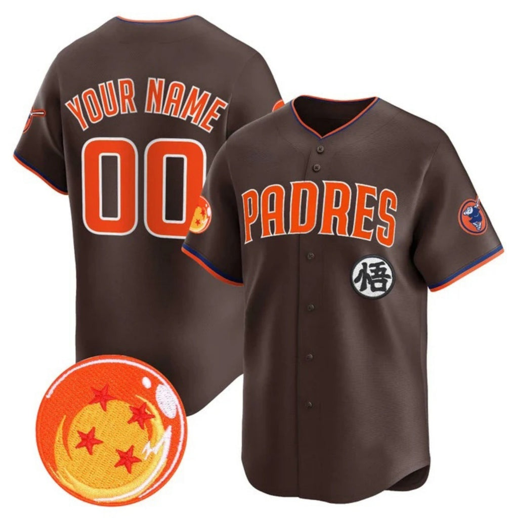 Custom San Diego Padres x Dragon Ball Brown Jereymy Vapor Premier Limited Jersey - All Stitched