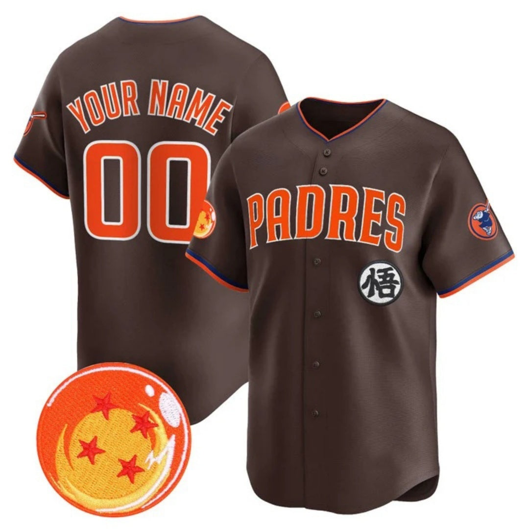 Custom San Diego Padres x Dragon Ball Brown Jereymy Vapor Premier Limited Jersey - All Stitched
