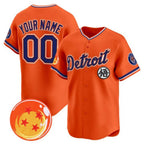 Custom Detroit Tigers x Dragon Ball Orange Jereymy Vapor Premier Limited Jersey - All Stitched