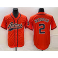 Houston Astros #2 Alex Bregman Orange Jereymy With Patch Cool Base Stitched Jersey