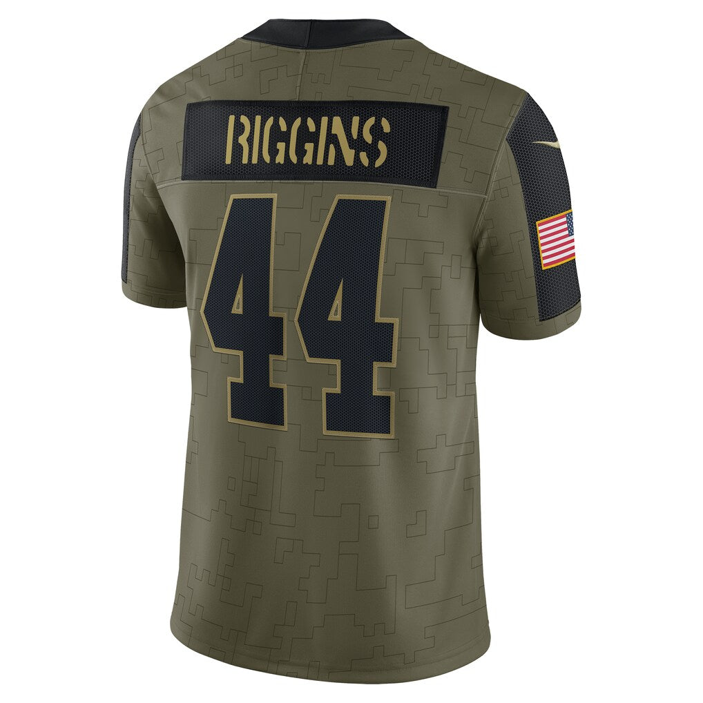 W.Football Team #44 John Riggins Olive Jereymy Salute To Service Retired Player Limited Jersey