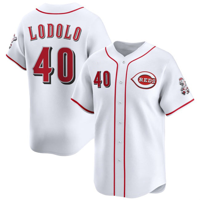 Cincinnati Reds #40 Nick Lodolo White Jereymy Home Limited Stitched Jersey