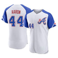 Atlanta Braves #44 Hank Aaron Player White Jereymy City Connect Limited Elite Home Game Stitched Jerseys