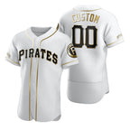 Custom Pittsburgh Pirates White Jereymy Stitched Flex Base Golden Edition Jersey