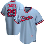 Minnesota Twins #29 Rod Carew Light Blue Jereymy Road Cooperstown Collection Player Jersey