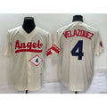Los Angeles Angels #4 Andrew Velazquez Number Cream Jereymy 2022 City Connect Cool Base Stitched Jersey