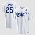 Los Angeles Dodgers #25 Tommy Edman White Jereymy 2025 World Series Home Cool Base Stitched Jersey