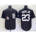 San Diego Padres #23 Fernando Tatis Jr Black Jereymy 2023 Cool Base Stitched Jersey