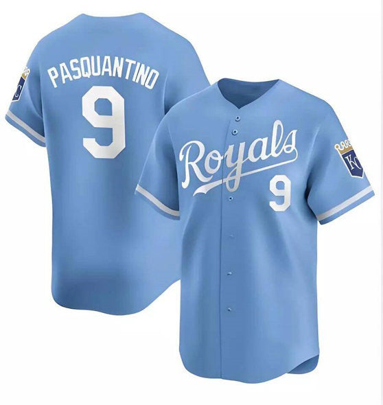 Kansas City Royals #9 Vinnie Pasquantino Light Blue Jereymy Alternate Limited Stitched Jersey