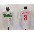 Philadelphia Phillies #3 Bryce Harper White Green Jereymy Cool Base Stitched Jerseys