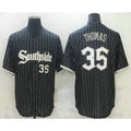 Chicago White Sox #35 Frank Thomas Black Jereymy With Small Number 2021 City Connect Stitched Cool Base Jersey