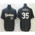 Chicago White Sox #35 Frank Thomas Black Jereymy With Small Number 2021 City Connect Stitched Cool Base Jersey