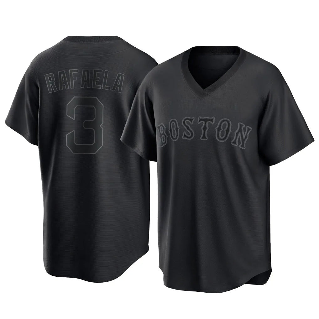 Boston Red Sox #3 Ceddanne Rafaela Player Black Jereymy T-shirt Home Game Stitched Jerseys