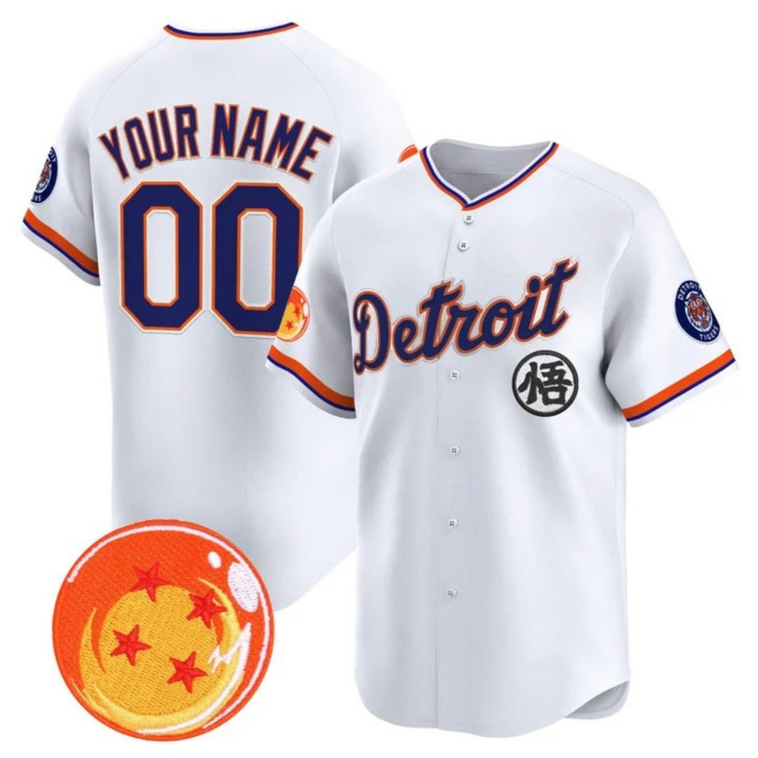 Custom Detroit Tigers x Dragon Ball White Jereymy Vapor Premier Limited Jersey - All Stitched