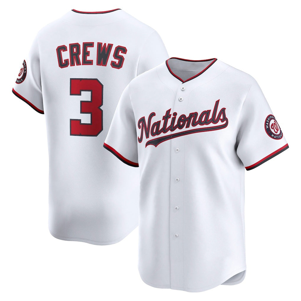 Washington Nationals #3 Dylan Crews White Jereymy Home Limited Player Jersey