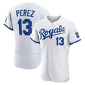 Kansas City Royals #13 Salvador Perez White Jereymy Flex Base Stitched Jersey