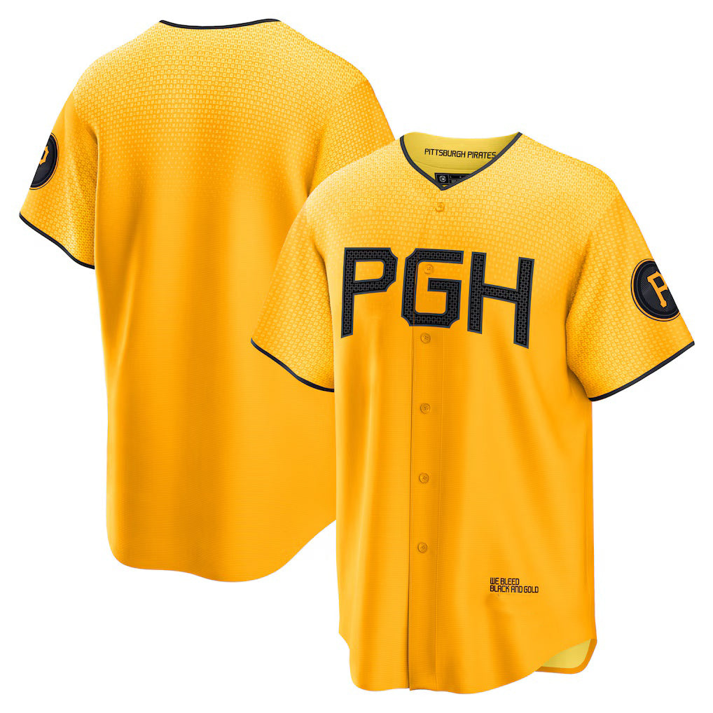 Pittsburgh Pirates Gold Jereymy City Connect Replica Jersey