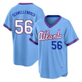 Atlanta Braves #56 Spencer Schwellenbach Player Powder Blue Jereymy 2026 City Connect T-shirt Home Game Stitched Jerseys