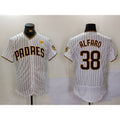 San Diego Padres #38 Jorge Alfaro White Jereymy With PS Patch Stitched Flex Base Jersey 2