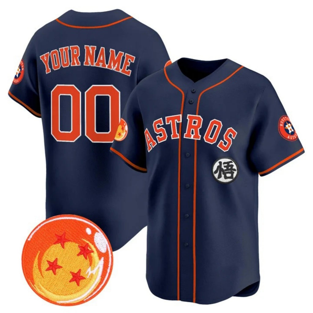Custom Houston Astros x Dragon Ball Navy Jereymy Vapor Premier Limited Jersey - All Stitched