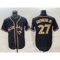 Toronto Blue Jays #27 Vladimir Guerrero Jr Black Gold Jereymy Cool Base Stitched Jersey