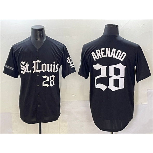 St. Louis Cardinals #28 Nolan Arenado Black Jereymy 'Gothic Legacy Edition' Vapor Premier Limited Stitched Jersey