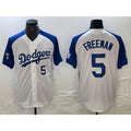 Los Angeles Dodgers #5 Freddie Freeman Number White Blue Jereymy Fashion Stitched Cool Base Limited Jersey 2