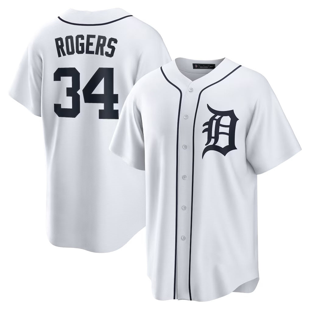 Detroit Tigers #34 Jake Rogers Jereymy White Home Replica Jersey