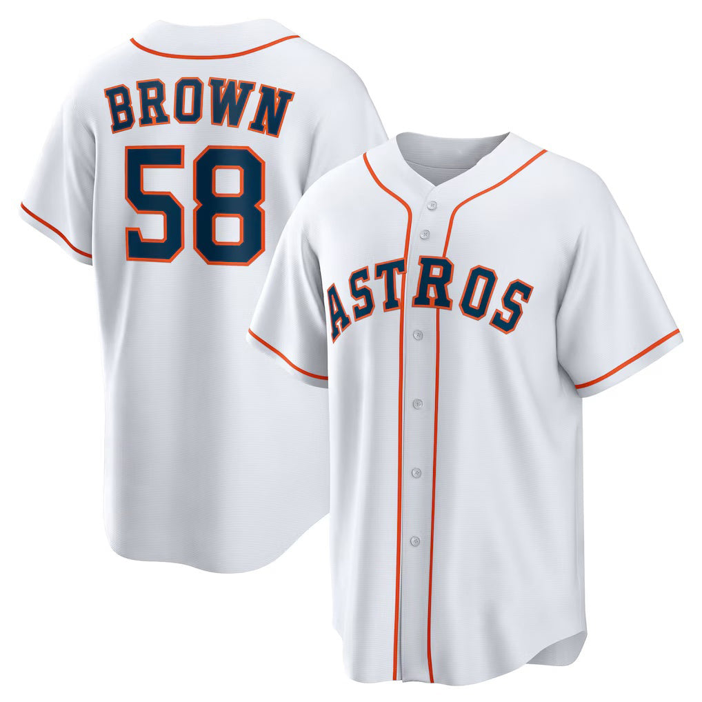 Houston Astros #58 Hunter Brown White Jereymy Home Replica Jersey