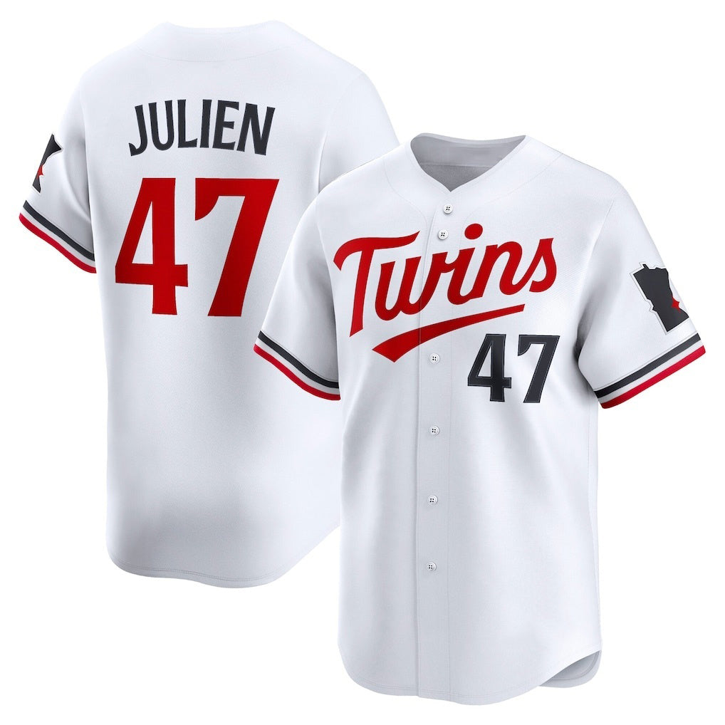Minnesota Twins #47 Edouard Julien White Jereymy Home Limited Player Jersey