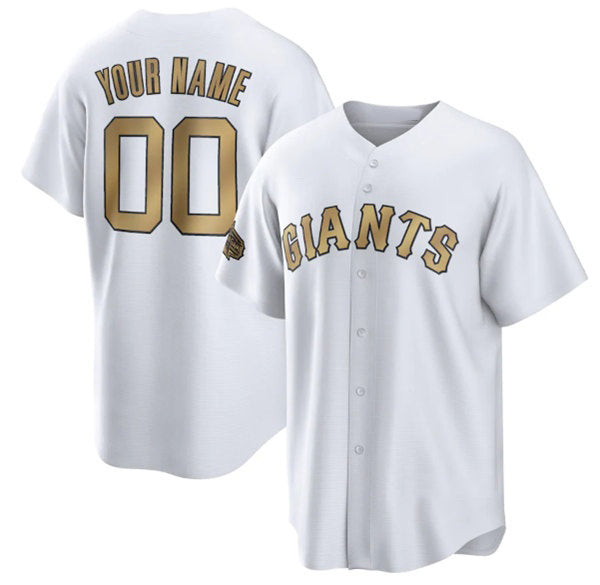 Custom San Francisco Giants Active Player White Jereymy 2022 All-Star Cool Base Stitched Jersey
