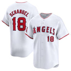 Los Angeles Angels #18 Nolan Schanuel White Jereymy Home Limited Stitched Jersey