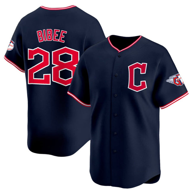 Cleveland Guardians #28 Tanner Bibee Navy Jereymy 2025 Alternate Limited Stitched Jersey