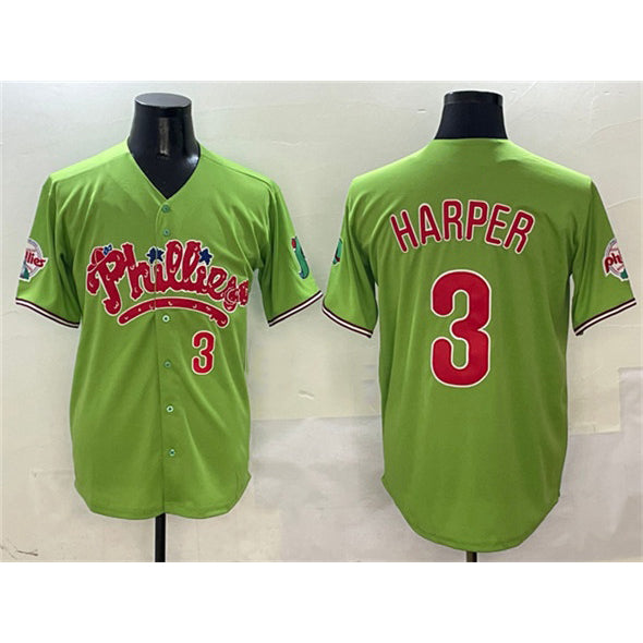Philadelphia Phillies #3 Bryce Harper Light Green Jereymy Phanatic Limited Stitched Jersey