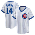 Chicago Cubs #14 Ernie Banks White Jereymy Home Cooperstown Collection Player Jersey