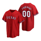 Custom Texas Rangers Red Jereymy 2020 Stitched Cool Base Jersey