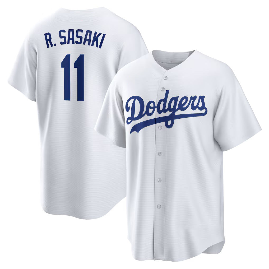 Los Angeles Dodgers #11 R¨­ki Sasaki White Jereymy Home Replica Jersey