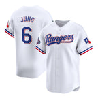 Texas Rangers #6 Josh Jung White Jereymy 2023 World Series Champions Stitched Jersey