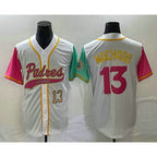 San Diego Padres #13 Manny Machado Number White Jereymy NEW 2023 City Connect Cool Base Stitched Jersey
