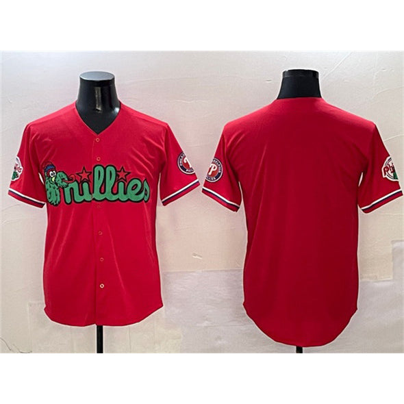 Philadelphia Phillies Blank Red Jereymy Phanatic Limited Stitched Jersey