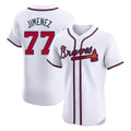 Atlanta Braves #77 Joe Jimenez Player White Jereymy Limited Elite Home Game Stitched Jerseys